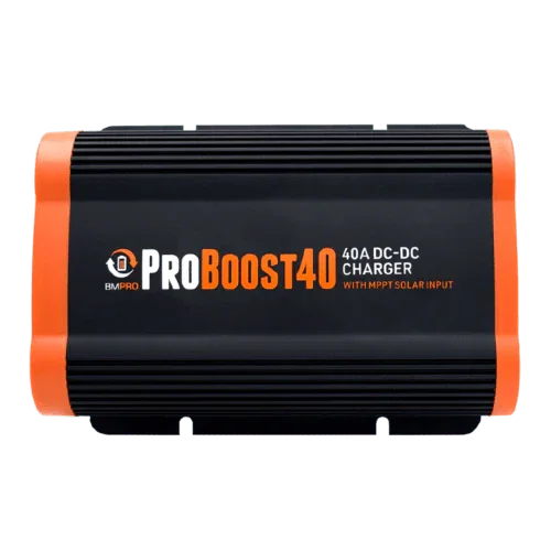 BMPRO ProBoost40 charger shown for installation-kit compatibility reference
