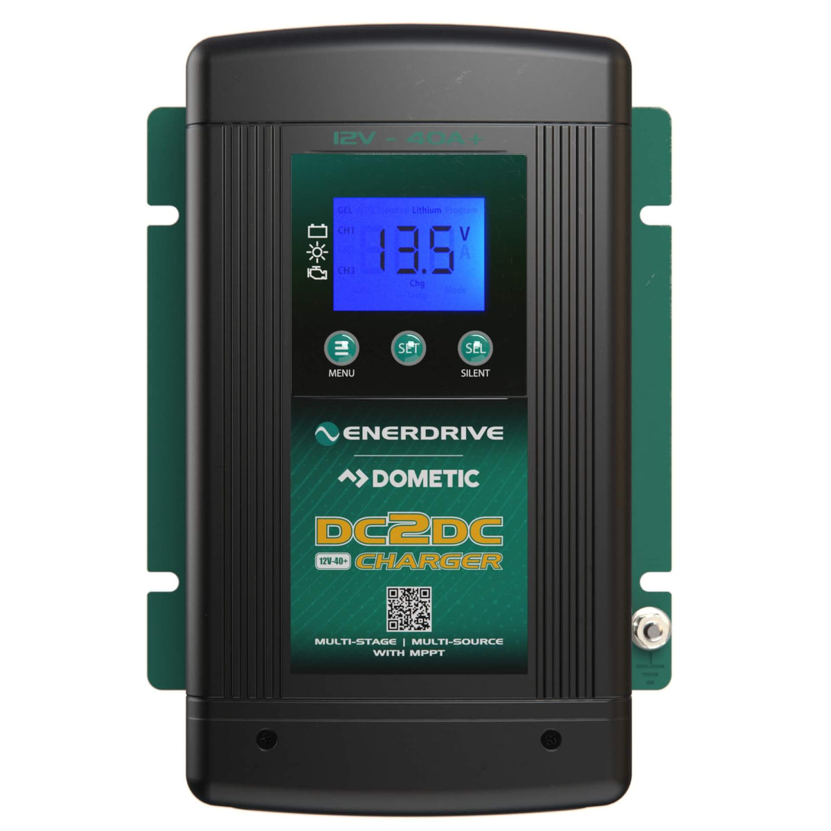 Enerdrive EN3DC40+ 12V 40A DC-DC battery charger with MPPT front view